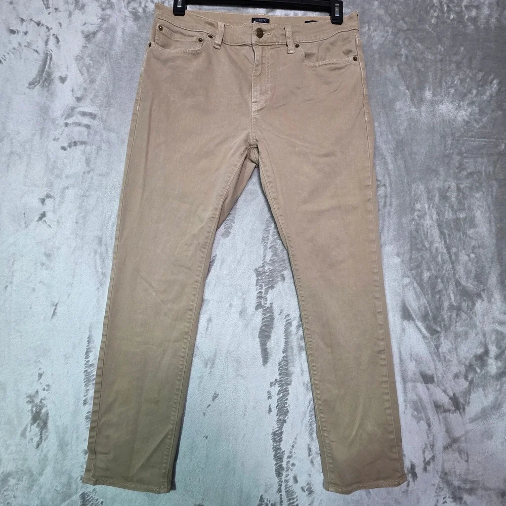 J.Crew Flex Slim Fit Khaki Pants Mens 32x30 Tan Stretch Chino 5-Pocket 1242